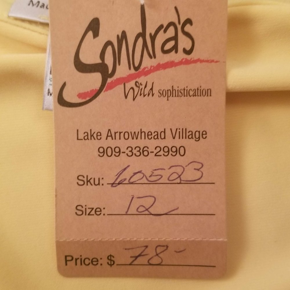 Joseph Ribkoff NWT Yellow Ruffled Sleeveless Top - Picture 7 of 7